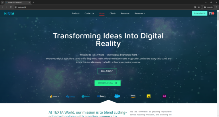 TEXTA WORLD – Business Website