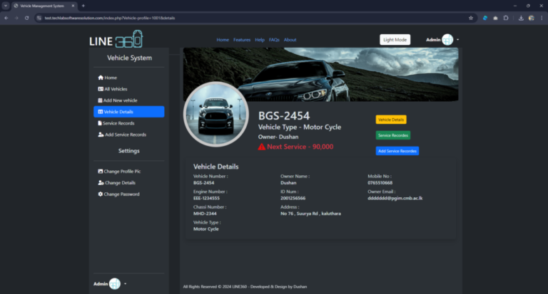Vehicle Service Center Management System